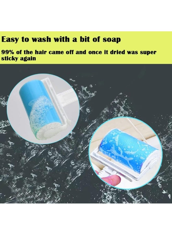 3 Pack Washable Reusable Lint Roller, Portable Travel Sticky Dog Cat Hair Remover Cleaner with Cover Include Medium and Mini Size for Clothes, Pet Hairs, Carseats - Image 2